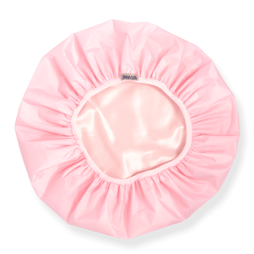 Pink Silk Lined Shower Cap