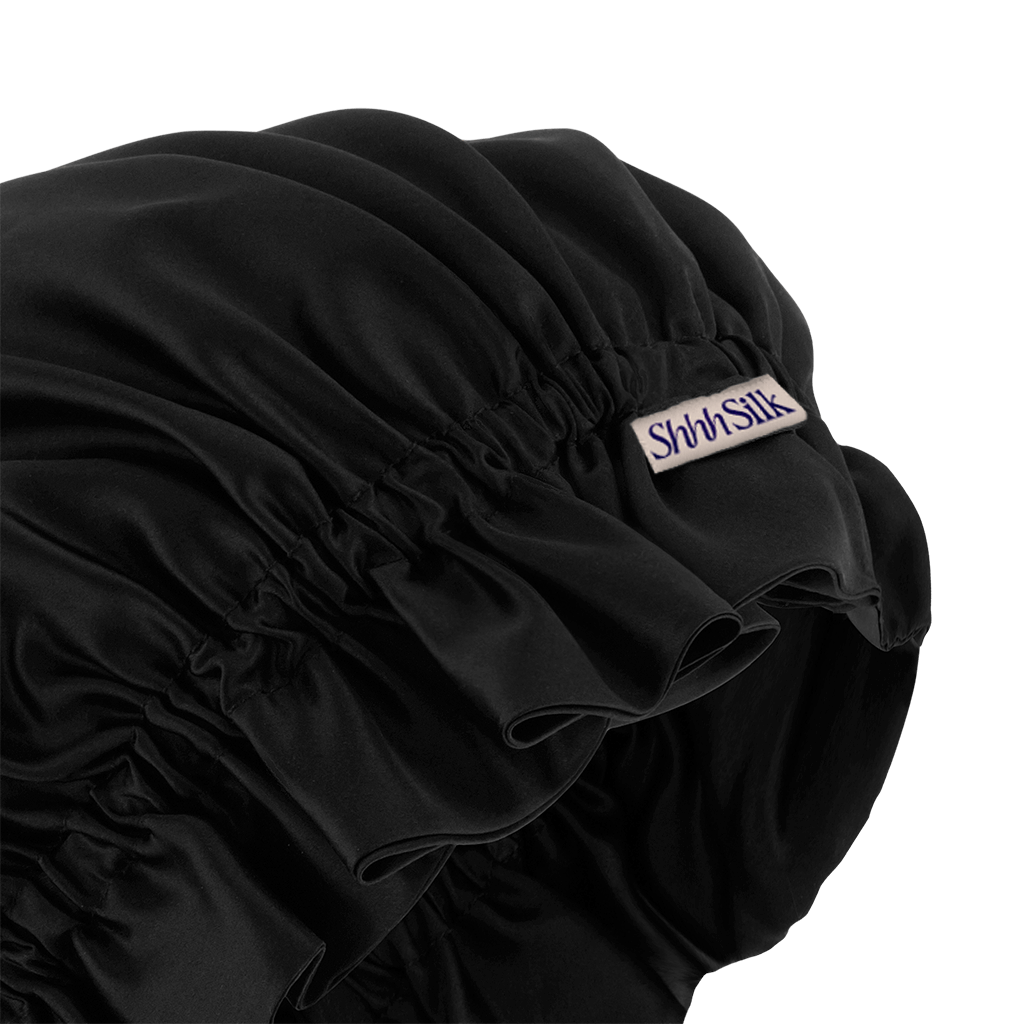 Black Silk Sleep Bonnet