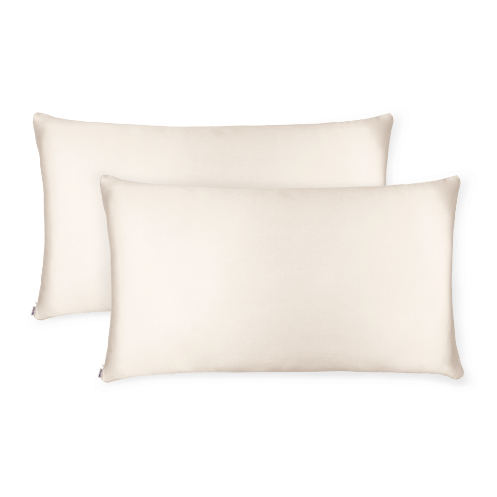 2 Nude Silk Pillowcases - King Size - Zippered