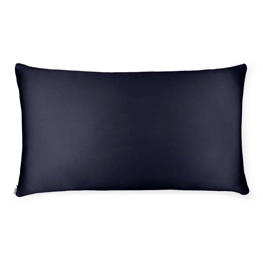 Navy Silk Pillowcase  - King Size - Zippered