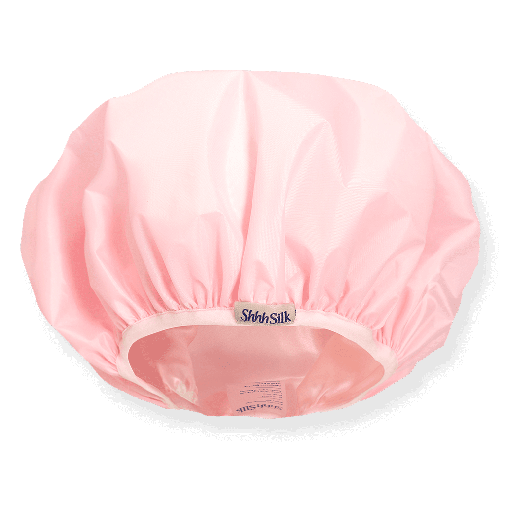 Pink Silk Lined Shower Cap